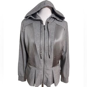 White House Black Market Gray Hooded Blazer